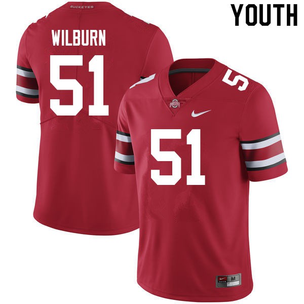 Ohio State Buckeyes #51 Trayvon Wilburn Youth Stitched Jersey Scarlet